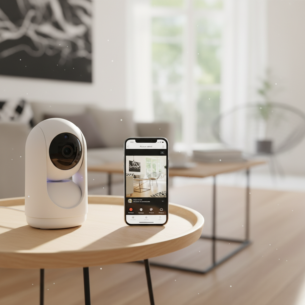 LSC Smart konnect, Caméra de sécurité intelligente, Caméra de sécurité intérieure 360° 1080p HD compatible WiFi avec vision nocturne, audio bidirectionnel, détection de mouvement et fonctions de