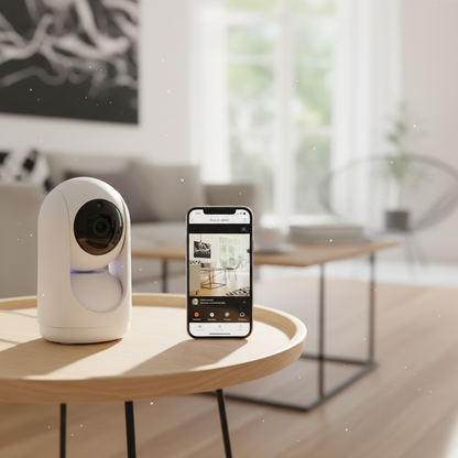 LSC Smart konnect, Caméra de sécurité intelligente, Caméra de sécurité intérieure 360° 1080p HD compatible WiFi avec vision nocturne, audio bidirectionnel, détection de mouvement et fonctions de