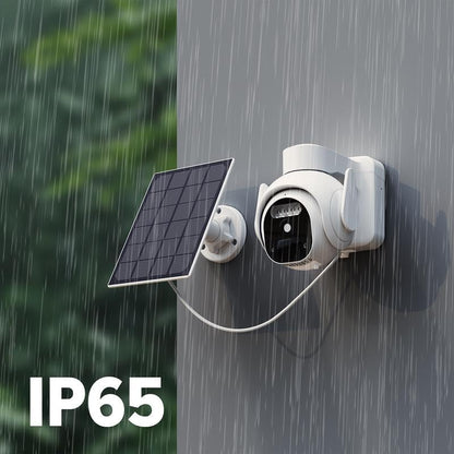Caméra de Surveillance WiFi Extérieure PTZ Solaire – 2K, Vision Nocturne, Sans Fil, Batterie