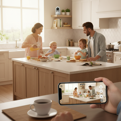 LSC Smart konnect, Caméra de sécurité intelligente, Caméra de sécurité intérieure 360° 1080p HD compatible WiFi avec vision nocturne, audio bidirectionnel, détection de mouvement et fonctions de